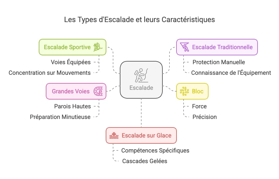 Les différents types d'escalade